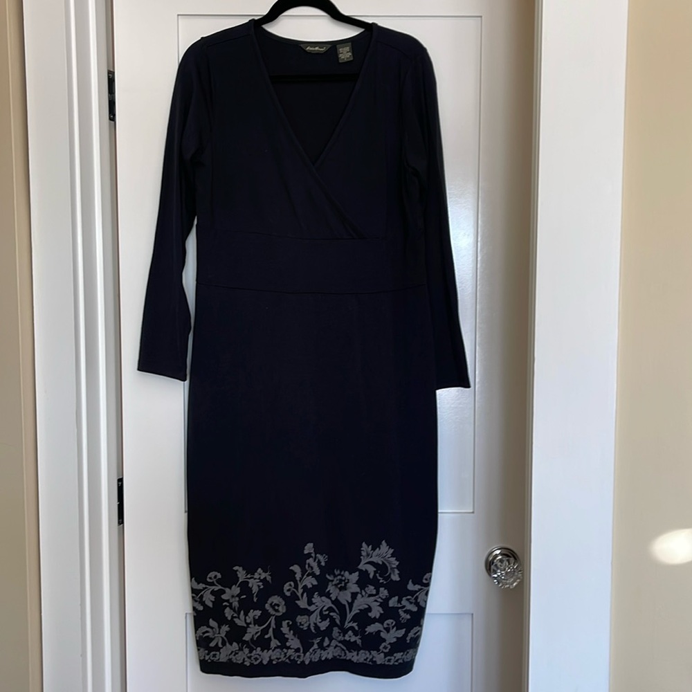 Eddie Bauer cotton/spandex dress with hem detail